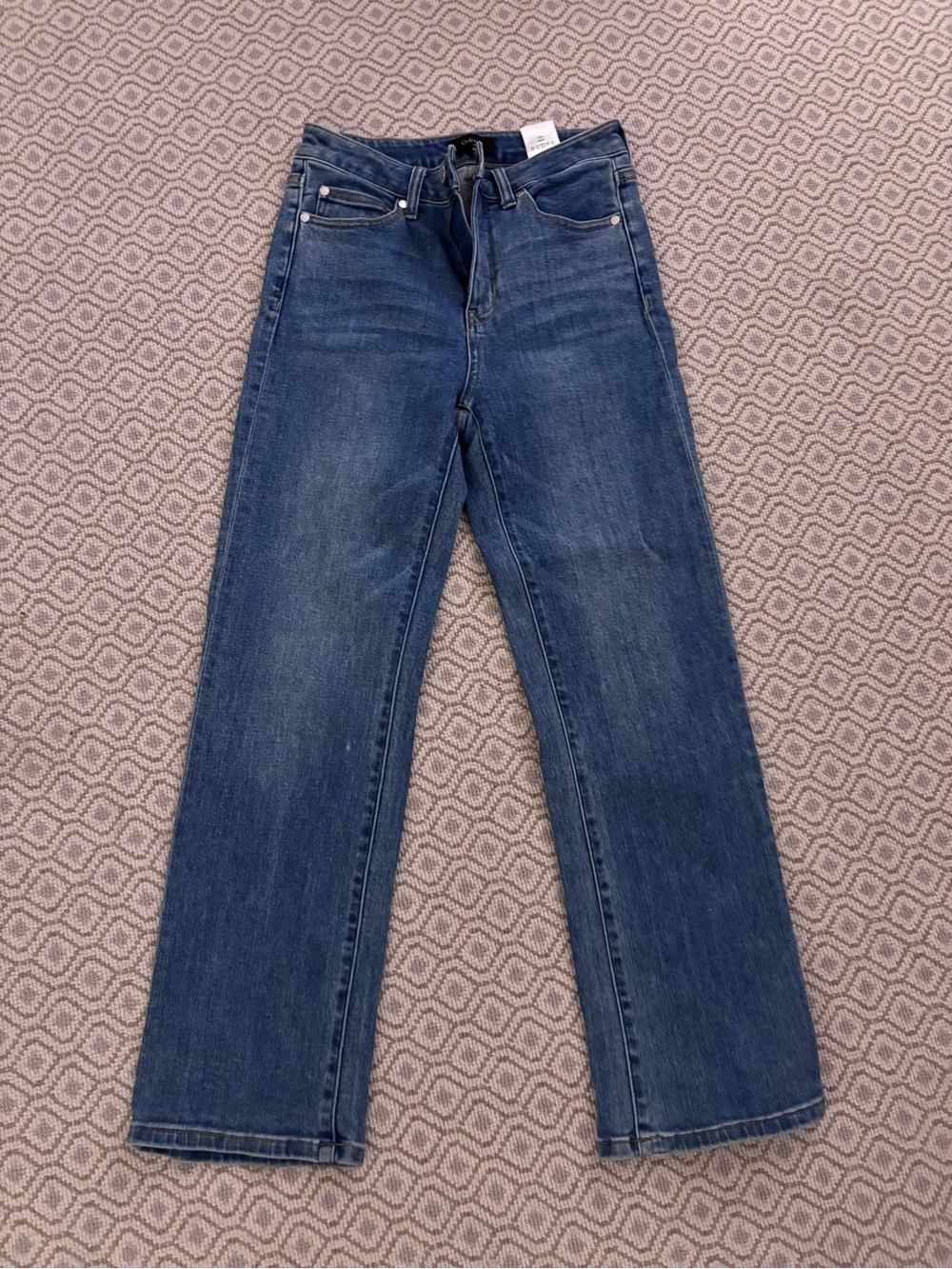 Quince stretch high rise straight jeans